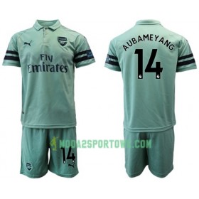 Koszulka Arsenal Aubameyang 14 Dziecięcy Trzeci Stroje Piłkarskie 2018/19 Krótki Rękaw